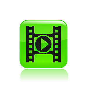 单个视频播放器图标的矢量插图音乐玩家电影视频电视混合器背景图片