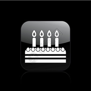 单一生日蛋糕图标的矢量插图庆典纪念日蜡烛周年派对糖果糕点背景图片