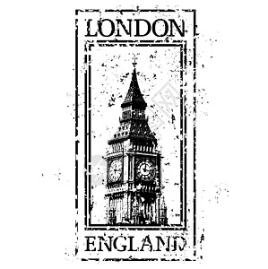 单一伦敦图标的矢量插图首都划痕英语历史纪念碑建筑图片