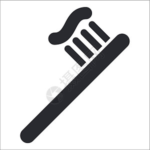 孤立牙膏图标矢量插图牙刷打扫卫生图片