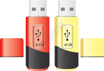 USB充电USB 闪光驱动器 插图办公室数据备份外设电子产品消费者国标记忆计算绘画设计图片