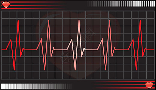 心跳监测器 插图红色心脏药品速度情况治疗脉冲网格绘画统计图片
