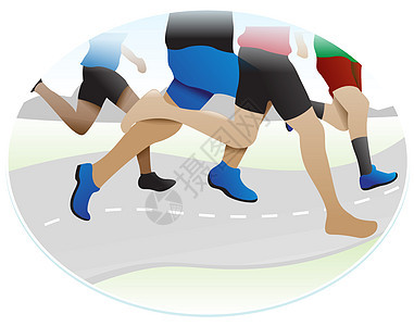运行图例娱乐赛跑者插图白色福利行动闲暇运动员短跑绘画图片