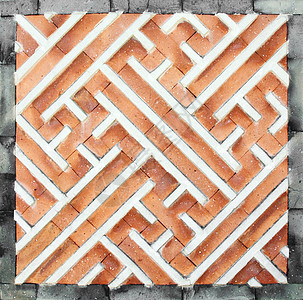 韩国风格砖墙石匠纹理建筑墙壁瓦砾石头矩形石方橙子平铺图片