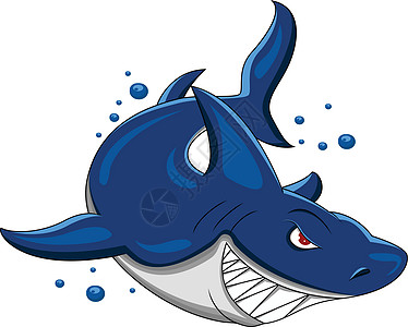 愤怒的鲨鱼野生动物插图动物牙齿插画卡通片微笑人物大白鲨吉祥物图片