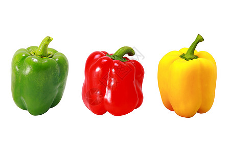 新鲜红绿胡椒和黄辣椒图片