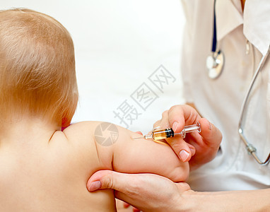 给小婴儿注射发烧疫苗儿科孩子药品传染疾病免疫病人护士图片
