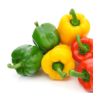 贝尔胡椒青椒饮食健康饮食食物红色辣椒绿色黄色影棚蔬菜图片