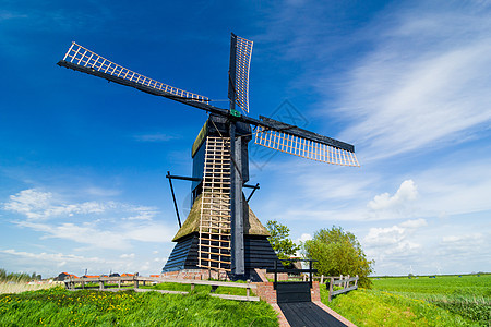 荷兰风车 荷兰纪念碑纺纱生产生态全景车轮建筑学建筑车削窗户图片