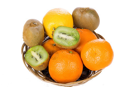 柑橘果收成水果橙子柠檬植物篮子奇异果图片