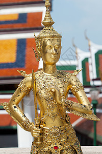 金宫的金角异国装饰品寺庙情调宗教雕像金子旅游雕塑佛教徒图片