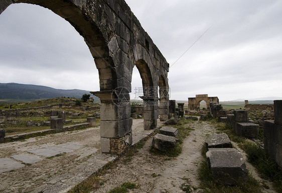 Volubilis 火山卷历史纪念碑考古学地标帝国历史性旅游文化遗产建筑学图片