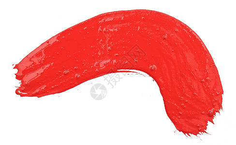 白色上隔离的油漆刷笔红中风帆布艺术调色板液体刷子创造力绘画工艺颜料工作室图片