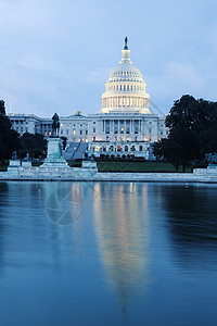 华盛顿夜景建筑美国国会背景