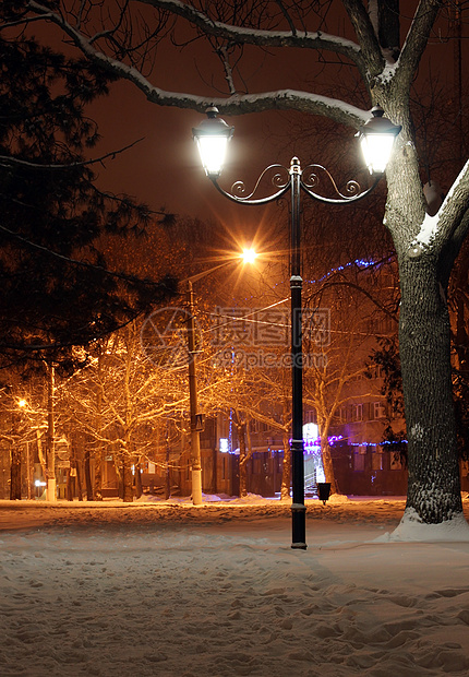 公园中的街道灯笼图片