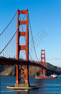 世界奇观金门大桥纪念碑吸引力工程电缆旅游建筑学游客海洋金属历史背景