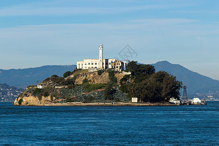 美国旧金山Alcatraz岛旅游国家灯塔建筑游客地方爬坡监狱博物馆地标图片