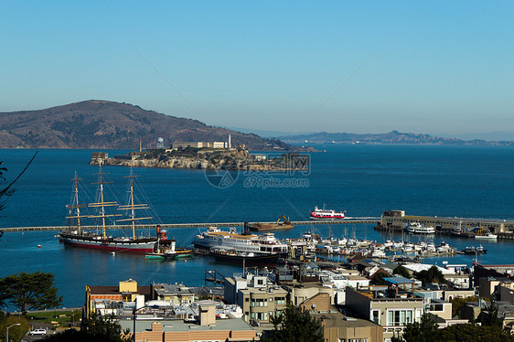 旧金山湾码头港口运输景观城市风景图片