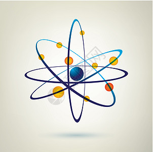 原子结构矢量图标 3d符号图片