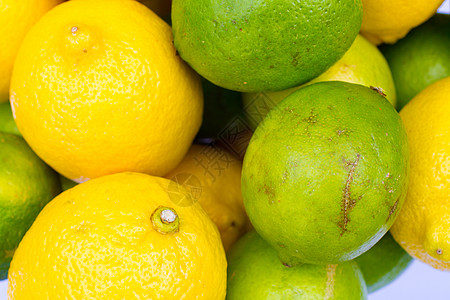 柠檬和石灰营养团体生产水果圆形绿色黄色青柠图片