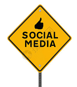 社会媒体路标社交网络社交网络拇指白色背景图片