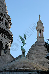 巴黎Montmartre圣心巴西公司景点寺庙天空首都游客城市磨坊旅游宗教大教堂图片