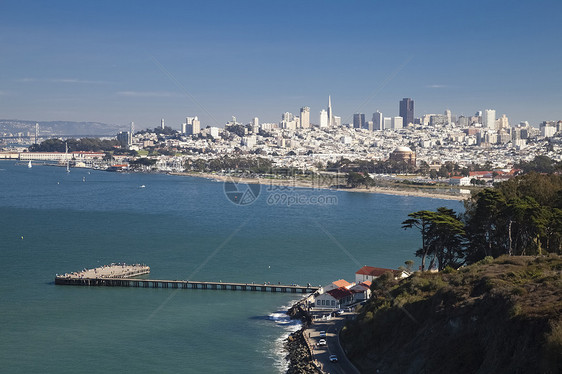旧金山全景旅行建筑学海滩摩天大楼天空旅游中心市中心蓝色景观图片