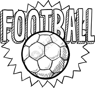足球素描闲暇运动团队绘画竞赛俱乐部插图草图守门员联盟背景图片