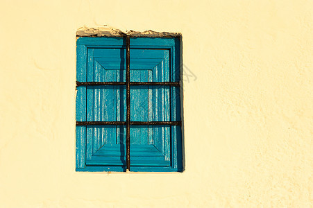 地中海窗口粉饰白色窗户建筑木头建筑学蓝色房子住宅水平图片