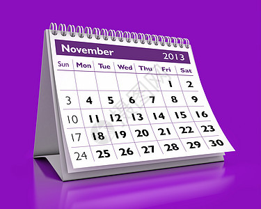 2013年11月日历日程组织公司日记商业白色数字紫色时间图片