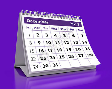 2013年12月日历商业组织紫色时间日记白色日程公司数字图片