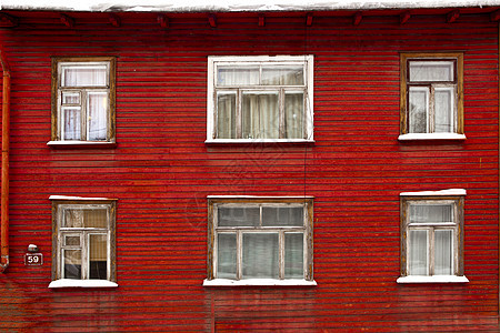 木屋红色古董框架建筑建造玻璃石头木头乡村建筑学图片