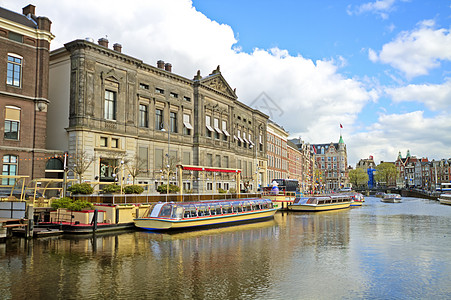 阿姆斯特丹运河城市风光历史的高清图片