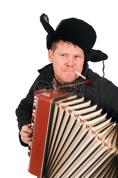 手风琴的俄罗斯人男性按钮手臂演奏家乐队男人剥离旋律音乐脖子图片