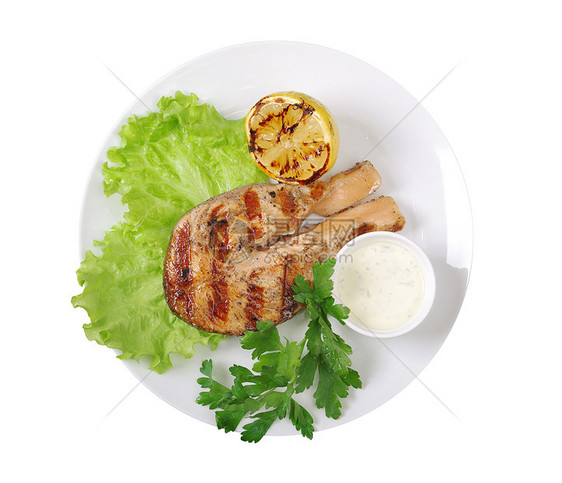 灰鲑鱼牛排烹饪炙烤午餐海鲜香气蔬菜烧烤香肠沙拉食物图片