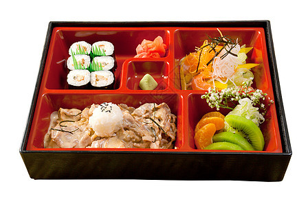 日本本托午餐胡椒寿司托盘食物海鲜辣椒烹饪猪肉餐厅旅行图片