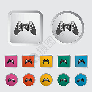 游戏图标软垫黑色乐趣控制插图按钮白色键盘控制器控制板图片
