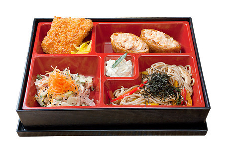 日本本托午餐餐厅盘子寿司美食盒子海鲜胡椒牛肉旅行宏观图片