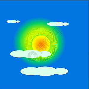 太阳落在云朵后面美丽插图绘画天空天气日落阳光气候圆圈风暴图片