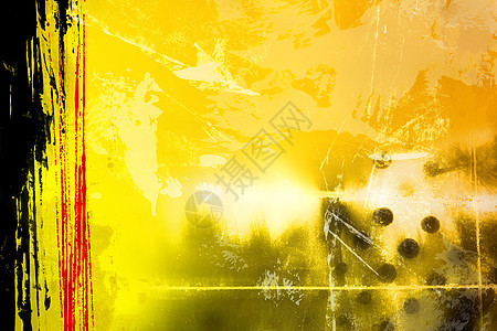 黄色摘要刷子灰尘艺术水平中风动画染色纹理艺术类背景图片