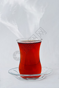传统玻璃中的土耳其茶杯子乐趣水晶文化勺子立方体飞碟早餐时间芳香图片