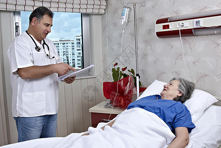 医院病房医生和病人女性护士房间男性职业男人卫生疾病从业者帮助图片