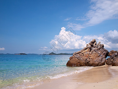 卡姆岛岩石海浪风景涟漪天空场景冲浪海景支撑海洋图片