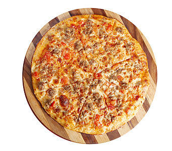 家自做的比萨披萨小吃圆圈圆形地蜂食物脆皮碎肉餐厅午餐育肥图片