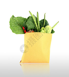 棕色袋中各种蔬菜图片