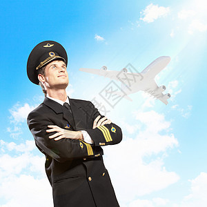 男性飞行员形象航空天空飞机场客机航班航天空气相机旅游男人图片