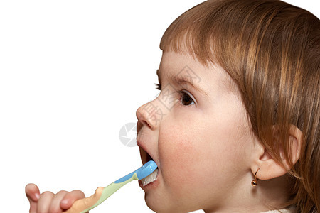 儿童打扫牙齿牙刷白色孩子女孩婴儿蓝色童年健康男生姿势图片