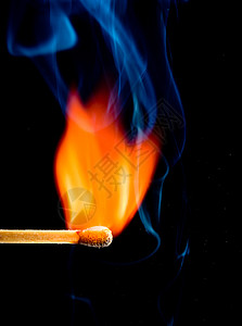 用木柴火柴燃烧的多彩火焰图片