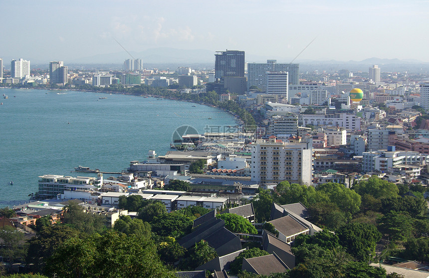泰国帕塔亚的意见失效日常生活生活市中心海滩船舶交通建筑游客车道图片