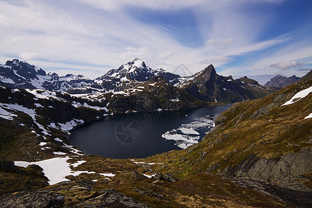 挪威全景风景晴天山脉大豆荒野山峰峡湾图片